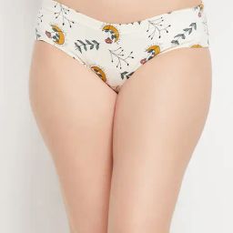 Clovia Off White Printed Hipster Panty-image-71