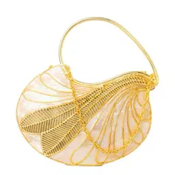 NR by Nidhi Rathi Golden Metal Clutch-93
