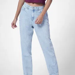 Only Light Blue Mom Fit High Rise Jeans-image-42