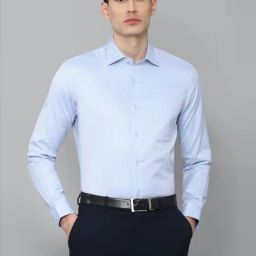 Louis Philippe Gods & Kings Blue Cotton Regular Fit Self Pattern Shirt-image-33