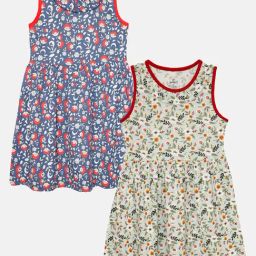 Kiddopanti Kids Multicolor Printed Dress (Pack Of 2)-picture-12
