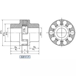 Mitsuboshi S Series S Type Chan Coupling Overall Length 417 mm, Max Torque 16700 Nm, 2150 RPM, S360St-U-image-39