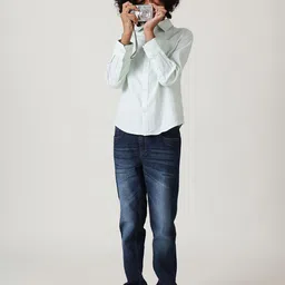 One Friday Boys Blue Denim Comfort Mid-Rise Light Fade Stretchable Jeans-image-24