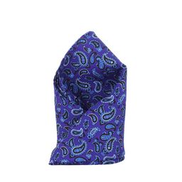 Alvaro Castagnino Blue Paisley Print Pocket Square-image-10