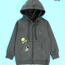Kiddopanti Boys Military Green Cotton Printed Regular Fit Sweatshirt-image-29