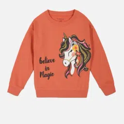 Plum Tree Girls Winter Orange Cotton Printed Full Sleeves NA Sweatshirt-image-87