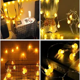 KAVYARA White Ball Shape String Lights image 4
