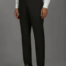 Louis Philippe Black Slim Fit Checks Trousers image 3