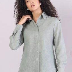 Powersutra Green Polyester Solid Long Sleeves Shirt-image-54