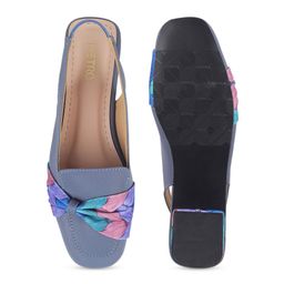 Metro Printed Block Mules With Bows image 5