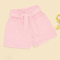 Pantaloons Junior Girls Coral Blush Shorts-picture-40