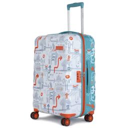 Uppercase JFK Duo White & Blue 8 Wheel Medium Hard Trolley Bag - 46 cm-image-55