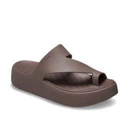 Crocs Women's Getaway Brown Toe Ring Wedges-image-88