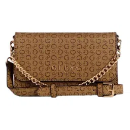 Guess Saffron Mocha Logo Cross Body Bag-picture-49