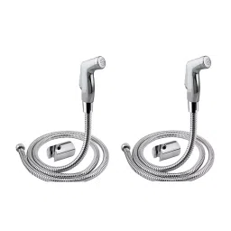 ALTURAS ABS Aris Health Faucet 1 m Stainless Steel Chrome Finish Hose Pipe Wall Hook (Set of 2)-image-12