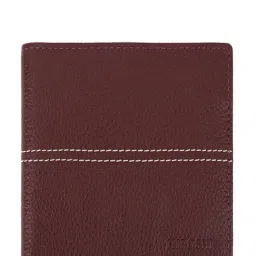 HIROSHI Wine Textured Leather Bi-Fold Wallet-image-18