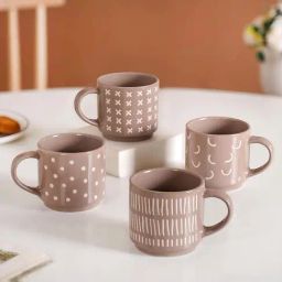 Nestasia Beige Stackable Cups Set Of 4 220ml-image-1