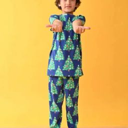 Anthrilo Kids blue Cotton Printed T-Shirt & Trouser-image-21