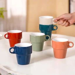 Nestasia Multicolour Stackable Tea Cups With Stand Set Of 6 250ml image 3