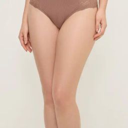 Wunderlove by Westside Brown Floral Design Ribbed Brief-image-59