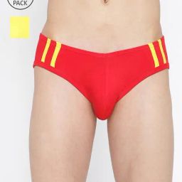 La Intimo Red & Yellow Comfort Fit Briefs - Pack Of 2-image-38