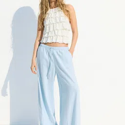 H&M Linen-Blend Drawstring Trousers-image-17