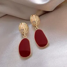 Krelin Gold-Plated Geometric Shaped Drop Earrings-19