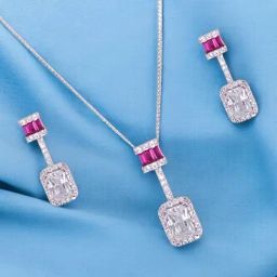 Taraash 925 Sterling Silver Coloured Stones Sets for Women-picture-33