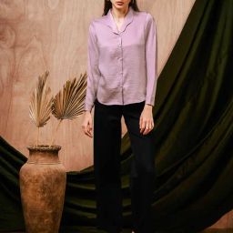 Mish Purple Satin Regular Fit Casual Shirt-image-31