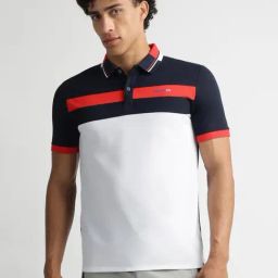 Reebok Navy Regular Fit Colorblock Polo T-Shirt-image-9