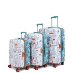 Uppercase JFK Duo White & Blue 8 Wheel Hard Trolley Bag - Set of 3-image-65