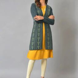 W Blue Printed Long Cardigan-picture-47