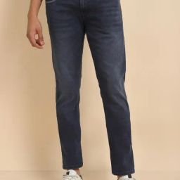 Allen Solly Navy Cotton Slim Fit Jeans-image-48