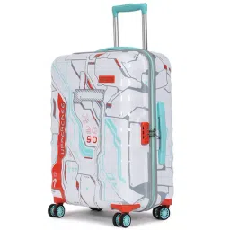 Uppercase Cyber Punk White 8 Wheel Medium Hard Trolley Bag - 46 cm-image-53
