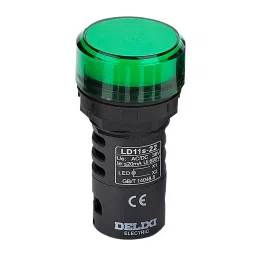 DELIXI ELECTRIC LD11S Series Pilot Lamp Type Light Indicator AC/DC 110 V Green, LD11s222F3-24