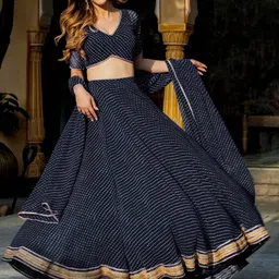 DIVASTRI Printed Semi-Stitched Lehenga & Unstitched Blouse With Dupatta image 4