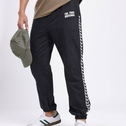 glitchez Men Disney Print Monochrome Relaxed Joggers-image-23
