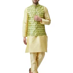 Sojanya Green Regular Fit Nehru Jacket-picture-16