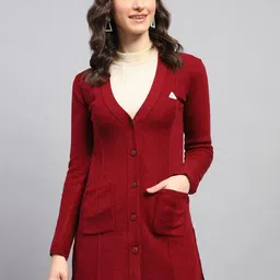 Monte Carlo Women Woollen Longline Cardigan-image-58