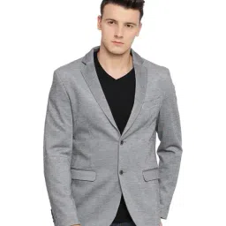 Basics Grey Full Sleeves Notched Lapel Blazer-picture-38