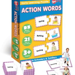 Little Berry Action Words Match and Learn Jigsaw Puzzle Game Multicolor - 42 Pieces-24