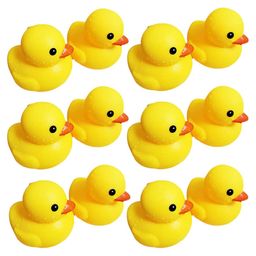 NEGOCIO Plastic Squeezy Chu Chu Ducks Duck Family Bath Toy with Sound Pack of 12 - Yellow-11