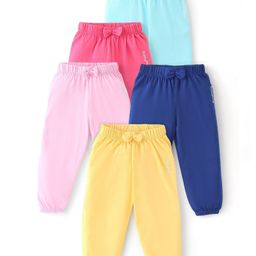 Babyhug Cotton Jersey Knit Solid Color Lounge Pant Rock Pack of 5 - Multicolor-image-23