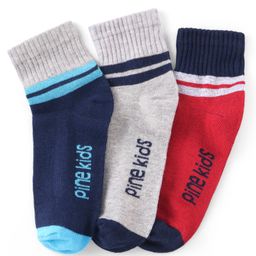 Pine Kids Ankle Length Silvadur Antimicrobial Socks Pack of 3 (Colour May Vary)-image-7