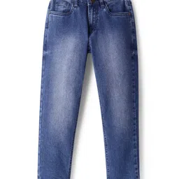Pine Kids Denim Woven Full Length Washed Jeans-Navy Blue-picture-32