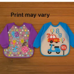 Badal Kidz Long Sleeve Bibs, Waterproof Baby Bibs, Toddler Sleeved Bib, Baby Smock for Eating Feeding, 0-24 Months -Purple & Blue-picture-8