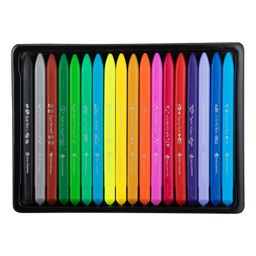 Deli 18 Bright Color Pre Sharpened Plastic Crayons with Mini Sharpner Triangular Barrel Wax Colors Smooth Drawing Crayons Artist Oil Pastels - Multicolour image 2