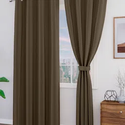 TOP DRAPES Brown 2 Pcs Black Out Window Curtain 1.52 m x 1.11 m (H x W)-image-94