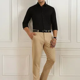 Richlook Men Classic Slim Fit Solid Spread Collar Cotton Formal Shirt-image-99