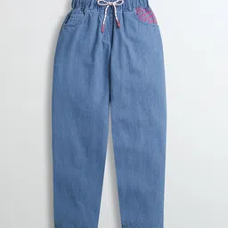 Tiny Girl Girls Wide Leg Mid-Rise Embroidered Jeans-image-81